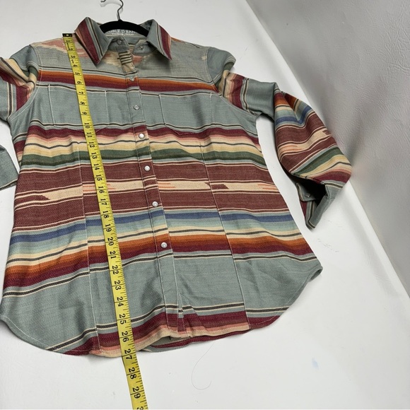 DOUBLE D RANCH BUTTON DOWN STRIPPED SHORT SIZE M - Picture 7 of 10